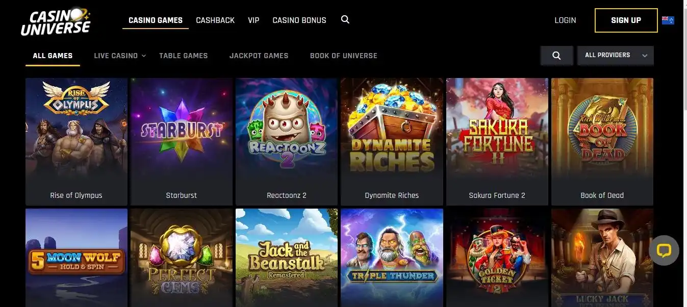 casino universe all games 