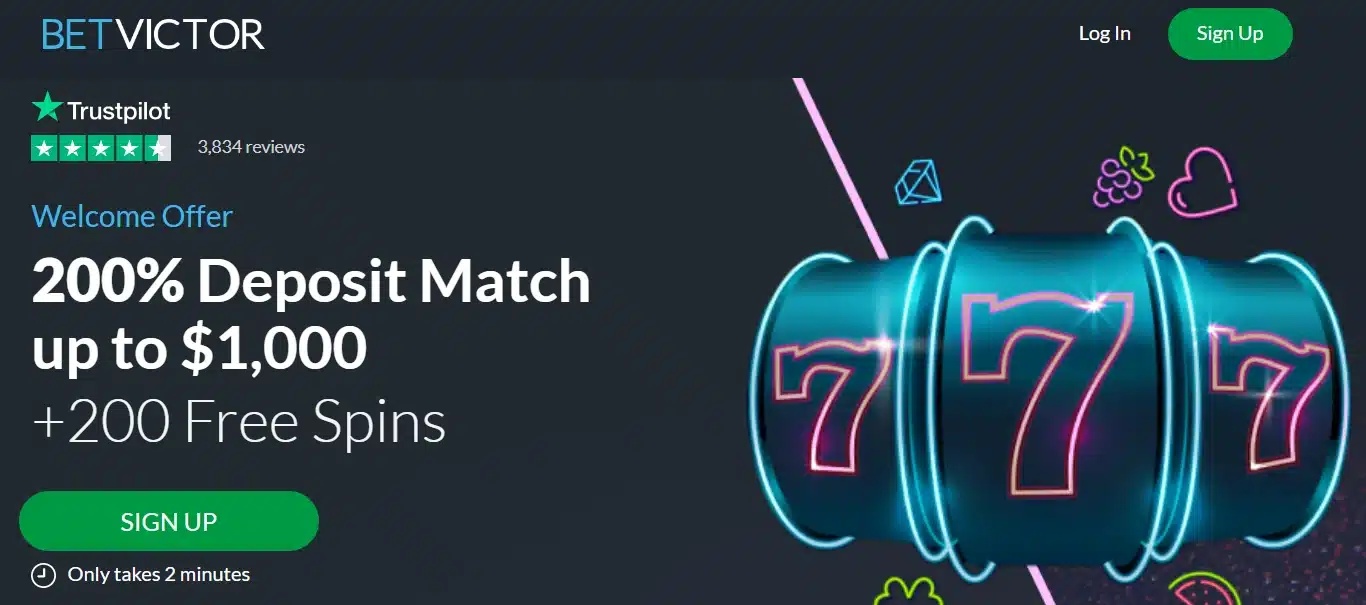 betvictor 200 free spins bonus