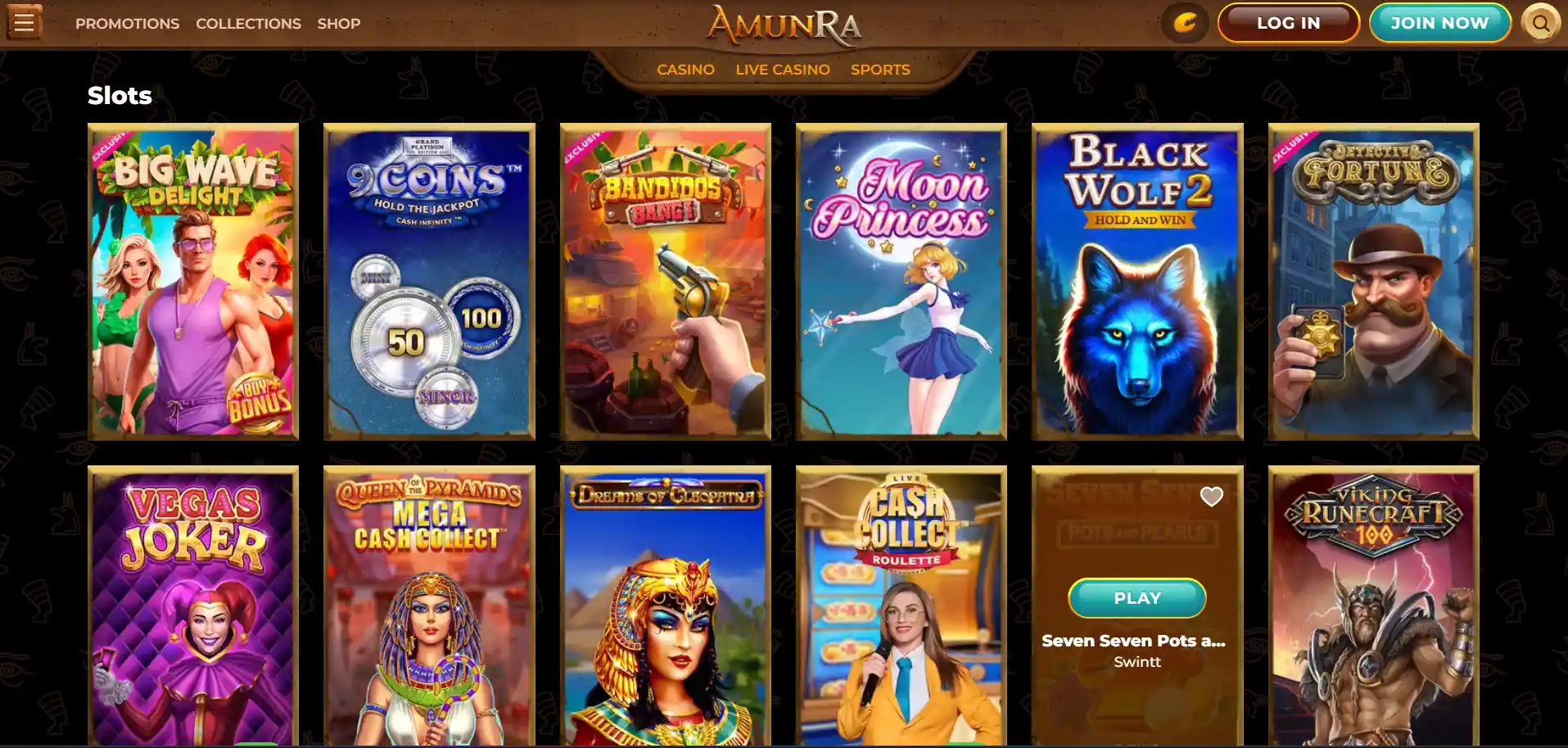 amunra casino games pokies