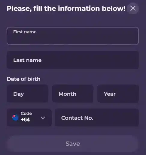 coolzino sign up form