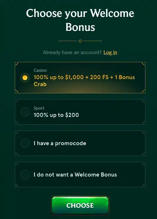 casinia registration bonus